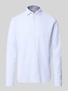 FIL NOIR Regular Fit Business-Hemd aus Leinen-Baumwoll-Mix Modell 'ROMA' Hellblau