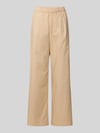Christian Berg Woman Straight leg stoffen broek met elastische band Zand