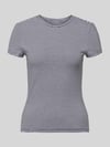 REVIEW Slim Fit T-shirt van katoenmix Donkerblauw
