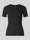 PIECES slim fit T-shirt van katoenmix model 'RUKA' Zwart