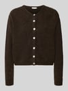 American Vintage Kardigan o kroju relaxed fit z mieszanki wełny i alpaki model 'VITOW' Czekoladowy