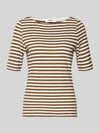 s.Oliver RED LABEL slim fit T-shirt van puur katoen Middenbruin