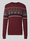 MCNEAL Strickpullover mit gerippten Abschlüssen Bordeaux