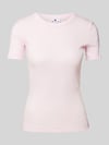 Champion T-Shirt mit geripptem Rundhalsausschnitt Hellrosa