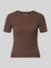 ONLY krój regular fit t-shirt z mieszanki bawełny model 'VAL' Czekoladowy