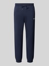 JACK & JONES Spodnie dresowe o kroju straight fit z mieszanki bawełny model 'Kane' Ciemnoniebieski