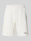 PEGADOR Sweatshorts mit Logo-Stitching und elastischem Bund Offwhite