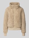 Mazine Teddyjack met opstaande kraag en ritssluiting Beige