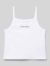 Calvin Klein Jeans Regular Fit Trägertop aus Viskose-Mix Modell 'PUNTO STRAP TOP' Weiss