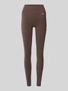 Under Armour Slim Fit Sport-Leggings mit Logo-Print Dunkelbraun