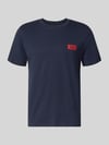 JACK & JONES t-shirt o kroju regular fit z czystej bawełny z detal z logo Granatowy
