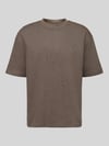 Selected T-shirt o kroju loose fit z okrągłym dekoltem model 'OSCAR' Średniobrązowy