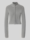NOISY MAY® Slim Fit Jacke aus Baumwoll-Mix Modell 'Dara' Mittelgrau