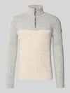 Tom Tailor Regular fit schipperstrui van katoenmix Offwhite gemêleerd