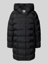 Calvin Klein Womenswear Glanzende gewatteerde lange jas met capuchon Zwart