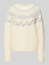Fynch-Hatton Relaxed Fit Pullover aus reiner Wolle in Strick-Optik Offwhite