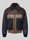 Armani Exchange Blouson in Leder-Optik mit Zweiwege-Reißverschluss Dunkelblau