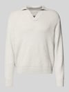 JACK & JONES Gebreide pullover met V-hals, model 'COVER' Lichtgrijs gemêleerd