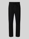 ONLY & SONS tapered linnenbroek van mix van katoen en linnen model 'LINUS' Zwart