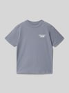 JACK & JONES Regular fit T-shirt met statementprint Model 'Bro' Rookblauw