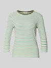 Christian Berg Woman T-shirt met streepmotief en 3/4-mouw Mintgroen