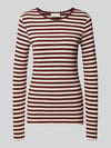 FREE/QUENT Skinny Fit Longsleeve aus Viskose-Mix Modell 'Liana' Dunkelbraun