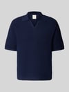 CK Calvin Klein Regular Fit Poloshirt mit V-Ausschnitt Marine