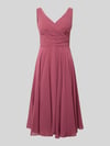 TROYDEN COLLECTION Knielanges Cocktailkleid aus Chiffon mit V-Ausschnitt Altrosa