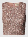 Lace & Beads Korte top met pailletten Mauve
