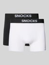 SNOCKS Trunks mit Logo und elastischem Bund im 2er-Pack Weiss