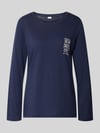 s.Oliver RED LABEL Comfort Fit Pyjama aus Baumwoll-Viskose-Mix Modell 'Perfect Nights Shirt' Dunkelblau