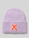 UNIO HAMBURG Muts van mix van scheerwol en kasjmier met motiefstitching Lila