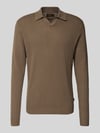 JACK & JONES Premium Regular Fit Poloshirt in Strick-Optik Modell 'Riley' Hazel