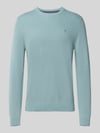 LERROS Regular Fit Strickpullover aus reiner Baumwolle mit Label-Detail Beige