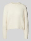 PIECES Regular Fit Strickpullover mit Wollanteil Modell 'NATHERINE' Offwhite