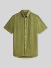 Tommy Hilfiger Regular Fit Kurzarmhemd aus reinem Leinen Oliv