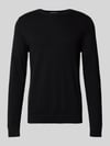 Selected Regular fit gebreide pullover van puur katoen, model 'BERG' Zwart