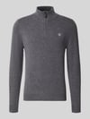 MCNEAL Regular Fit Strickpullover aus reiner Wolle Mittelgrau Melange