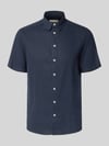 Blend Slim Fit Leinenhemd mit Viskose-Anteil Modell 'Bobby' Marine