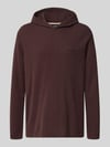 BOSS Relaxed Fit Sweatshirt aus Baumwoll-Mix Modell 'Waffle LS' Dunkelbraun
