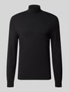 MCNEAL Slim Fit Rollkragenpullover aus Viskose-Mix Black