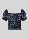 ONLY Slim Fit Blusentop mit Allover-Muster Modell 'HILLARY' Marine