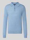 Christian Berg Men Regular Fit Poloshirt aus Woll-Mix Hellblau Melange
