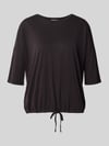 Christian Berg Woman T-Shirt aus Modal-Mix mit Tunnelzug Black