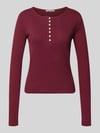 REVIEW Slim Fit Langarmshirt aus reiner Baumwolle Bordeaux