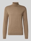 Casual Friday Rollkragenpullover mit Kaschmir-Anteil Beige