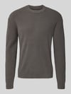 Jake*s Studio Men Sweter z dzianiny z prążkowanymi wykończeniami Ciemnoszary