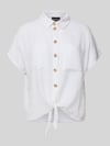 PIECES regular fit overhemdblouse van mix van viscose en linnen model 'PIA' Wit