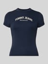 Tommy Jeans Slim Fit T-Shirt aus Baumwoll-Mix Modell 'SLIM VARSITY' Marine