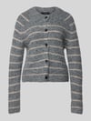 VERO MODA Regular Fit Strickjacke mit Woll-Anteil Modell 'AWESOME SHINE' Dunkelgrau Melange